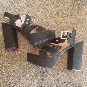 Circus sam edelman black velvet block heel